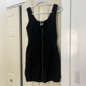 Windsor Black Zipper Front Mini Dress
